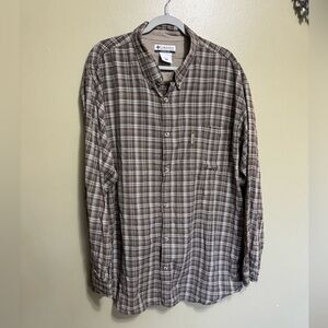 Columbia Long Sleeve Plaid Button‎ Up Shirt, Size XXL